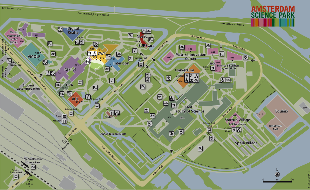 Map of science park with location of congress centre highlighted